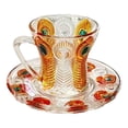 thumbnail image 1 of CMrtew Glass Tea Cups and Saucers - Vintage Coffee Mugs -Teacups Set for Espresso Cappuccino Latte Tea - Dishwasher Microwave Safe, 1 of 6