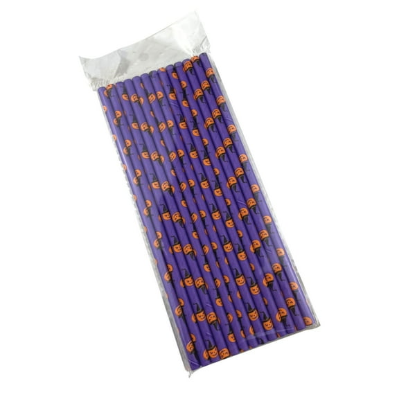 CMrtew Halloween Straws Halloween Paper Straws Mixed Style Orange Black White Halloween Paper Straws 19cm Long 25 Set 6 To Choose From for Halloween Party Supplies