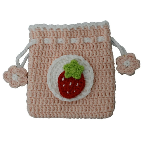 CMrtew ‌Handmade Crochet Coin Purse Vintage Orange Change Wallet for Women & Girls | Compact Giftable Organizer with Detachable Keychain (Holiday Season Gift Idea)‌‌
