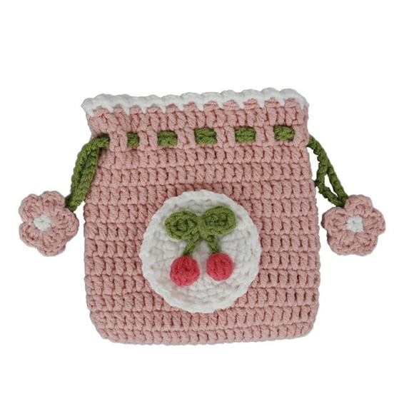 CMrtew ‌Handmade Crochet Coin Purse Vintage Orange Change Wallet for Women & Girls | Compact Giftable Organizer with Detachable Keychain (Holiday Season Gift Idea)‌‌