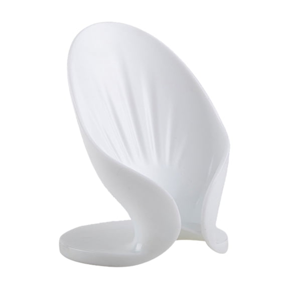 CMrtew Leaf-Shaped Soap Dish – Premium Soap Bar Holder with Self-Drainage System – Bar Soap Holder for Shower, Bathroom Sink, Kitchen – Waterfall Soap Dish with Stand White
