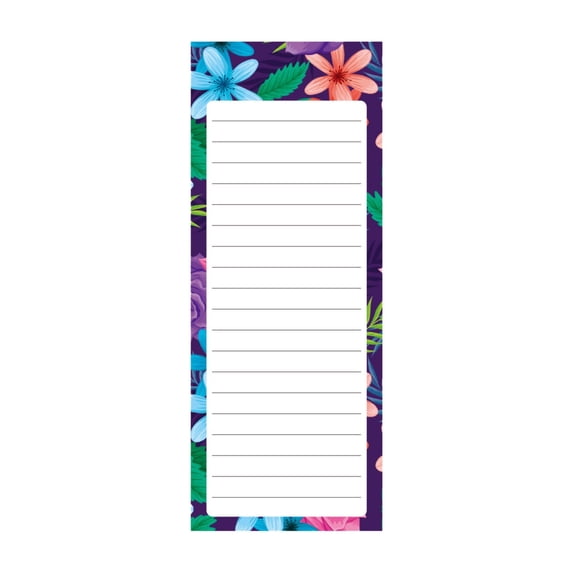 CMrtew Magnetic Notepads – Notepads for Grocery List, Shopping List, To-Do List, Reminders -Strong Magnetic Back- Memo Notepad with Flower Designs | 25 Sheets per Pad 9 x 3.5 inch
