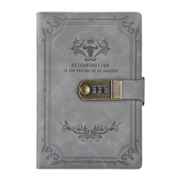 CMrtew Password Lock Notebook A5 PU Leather Secure Password Protection for Student Business Office Professional Organizer Durable Journal for Note Taking Meeting Documentatio