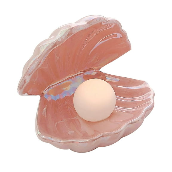 CMrtew Pearl Night Light, Shell Pearl Night Light Mermaid Decoration Shell Night Lamp Christmas Night Light Shell Night Light for Home Room Bedroom Decor Creative Night Light