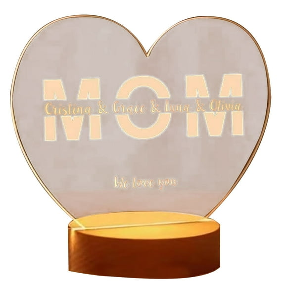 CMrtew ‌Personalized Acrylic Plaque Night Light Custom Photo Gift for Birthday Valentine's Anniversary Couples Christmas Graduation Memorial Keepsake‌