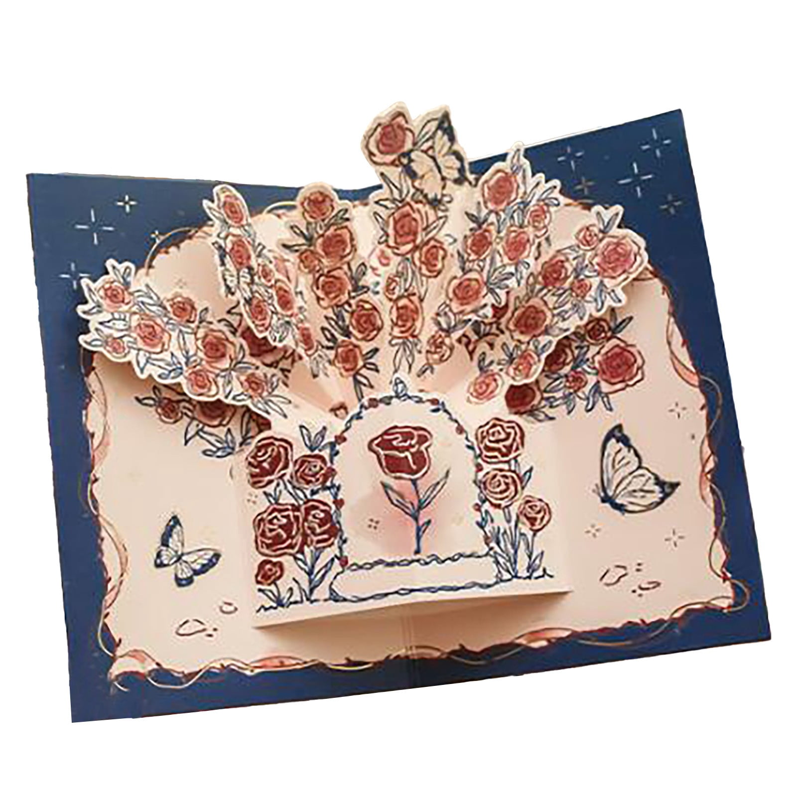 CMrtew Pop Up Cards, Paper Flower Bouquet 3D Popup Greeting Cards ...