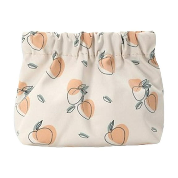 CMrtew ‌Printed Portable Makeup Bag for Women Self-Closing Purse Organizer with Jewelry & Lipstick Storage Travel Cosmetic Pouch for Toiletries, Accessories, and Essentials‌