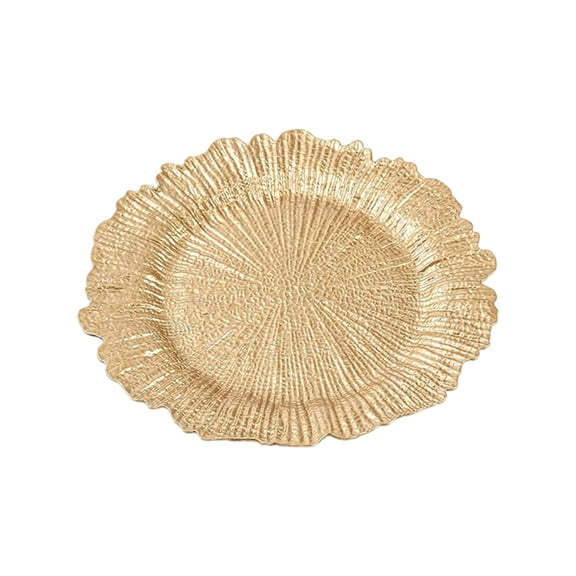 CMrtew Reef Charger Plates Bulk, 5 Inch Plastic Floral Charger Plates, Round Plate Chargers for Dinner Wedding Party Event Table Setting Decoration