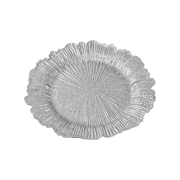 CMrtew Reef Charger Plates Bulk, 5 Inch Plastic Floral Charger Plates, Round Plate Chargers for Dinner Wedding Party Event Table Setting Decoration