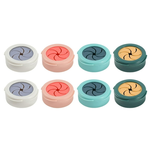 CMrtew Round Kitchen Towel Hook Holder - 8 Pack Wall Mount Easy Push Drilling Chrome Hanger Shower Bathroom Hand Cloth Garage Self Adhesive Cabinet Dishcloth Silicone Rack Gadget (4 Colors) Pink