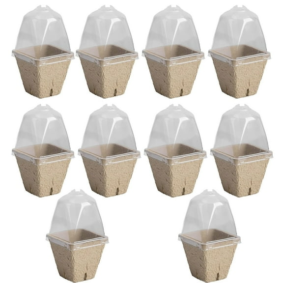 CMrtew Seed Peat Pots Biodegradable Nursery Pots with Humidity Dome 3.1 Inch Square Seeding Pots for Peat Pots for Seedlings Garden Vegetable Flower Germination