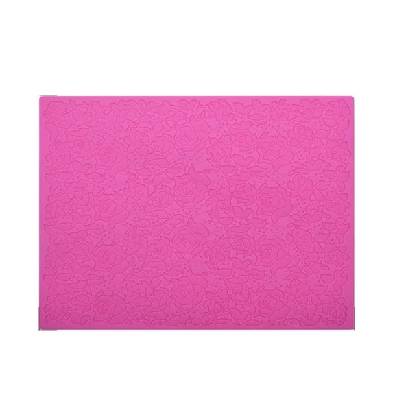 CMrtew Silicone Cake Fondant Mat, Rose Impression Lace Mold | 15 x 11 Inch Texture Embosser Lace Mat for Cake Decoration, Buttercream, Candy, Soap, Chocolate, Mousse, Pottery, Clay
