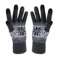 thumbnail image 1 of CMrtew Snowflake Winter Gloves for Women Men Touch Screen Warm Knit Glove Snow Flower Winter Glove for Cold Weather Ski Riding, 1 of 5