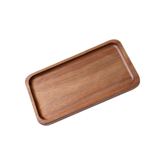 CMrtew Square Rounded Corner Wooden Tray for Tea Ceremony, Sushi Platter, Cake Serving, and Snack Display with Elegant Finish