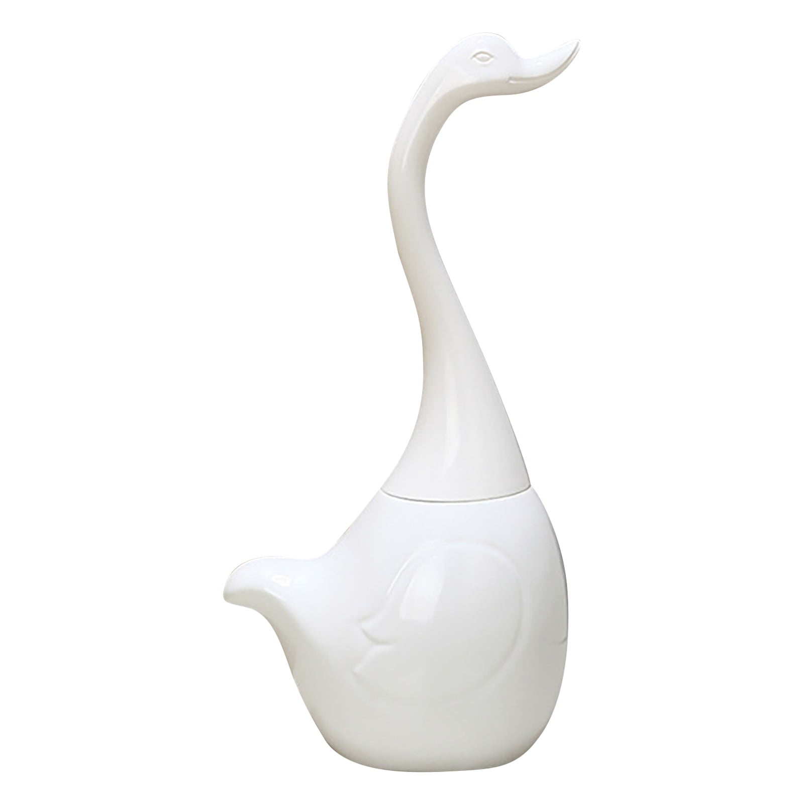 CMrtew Swan Toilet Brush and Ceramic Holder Set,Cute Bathroom Decor, Non-Scratch Bristles, Space-Saving Household Cleaning Tool for Bathtub White