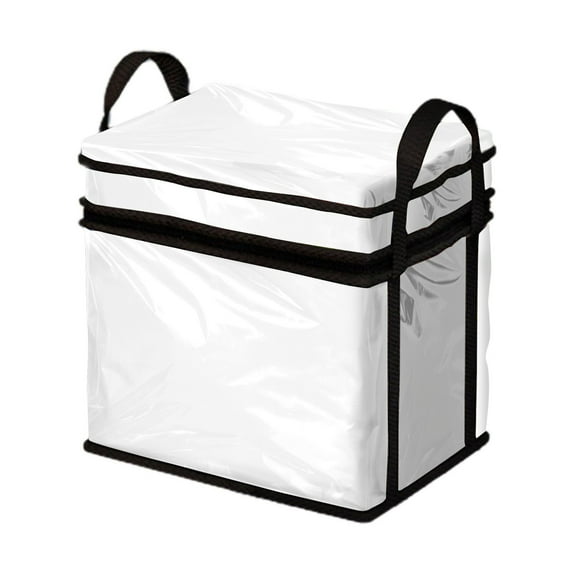 CMrtew Transparent Storage Box for Books Foldable & Portable School Organization Box, Clear Book Storage Bag for Students, Handheld School Supplies Organizer (A4 Size, Multi-Purpose)