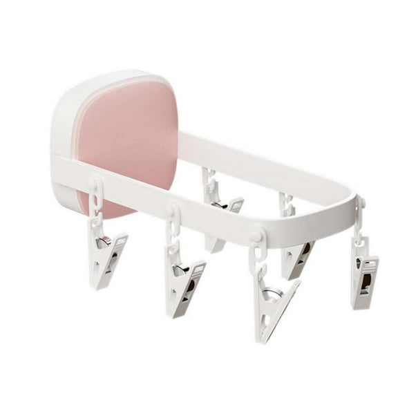 CMrtew ‌Wall Mounted Drying Rack for Laundry Space Saving Foldable Clothes Rack with 6 Clips 90 Folding Design Indoor Outdoor Garment Airer‌