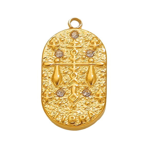 CMrtew ‌Zodiac Tarot Pendant Necklace Stainless Steel Charm, Mystical Jewelry for Women & Men, Birthday Gift, Spiritual Decor, Necklace