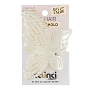 Scunci Faux Pearl Butterfly Claw Clip, Pearl, 1 Count