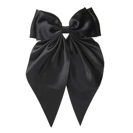 Scunci Satin Bow Barrette, Black, 1 Count
