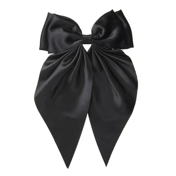 Scunci Satin Bow Barrette, Black, 1 Count