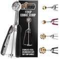 thumbnail image 1 of Cnshop Stainless Steel Cookie Scoop, 2-Tbsp Soft Grip Handle, Spring-Loaded Melon Baller & Meatball Scoop, 1 of 8