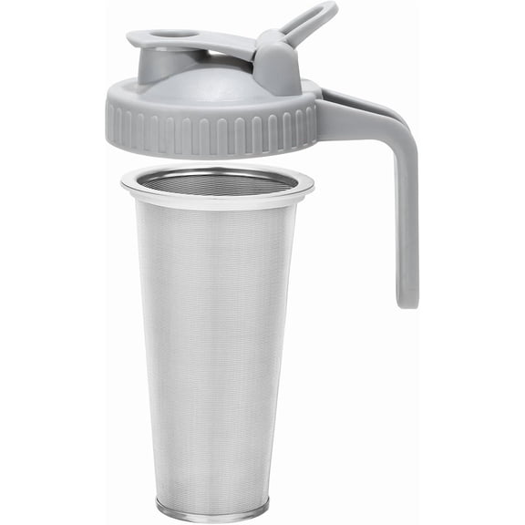 CN Cold Brew Coffee Filter with Pour Spout Lid for 32 OZ Wide Mouth Mason Jar, 304 Stainless Steel Strainer with Seal Ring for Iced Drinks, Sun Tea Infuser and Cold Brew Coffee Maker