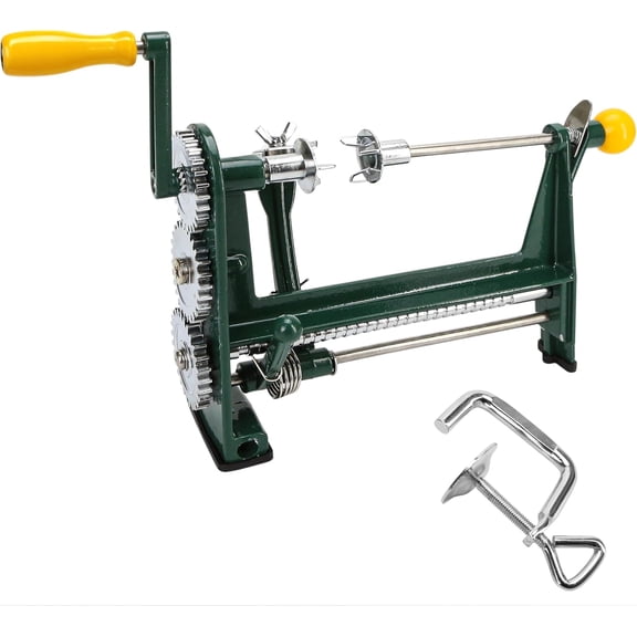 CN Hand Crank Orange Twist Peeler Machine, Multifunction Stainless Steel Fruit & Citrus Peeling Tool for Apple Kiwi Potato, Adjustable Clamp-on Kitchen Gadgets for Desk or Table, Household Tool