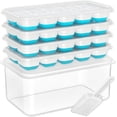 thumbnail image 1 of Cnshop 4-Pack Silicone Ice Cube Tray Set with Lid, Bin & Scoop, Stackable Freezer Ice Cube Trays with Storage Container, 1 of 10