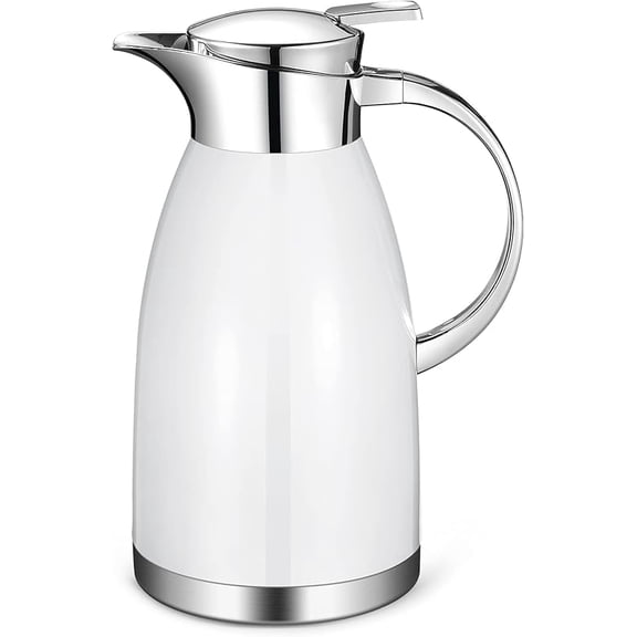 CN Thermal Coffee Carafe (64 Oz), 18/8 Stainless Steel ulated Coffee Carafe - Elegant design, Double Walled Vacuum Flask for Tea, Water and Coffee