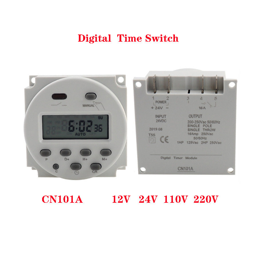 CN101A 12V 24V 110V 220V Digital Timer Switch 7 Days Weekly
