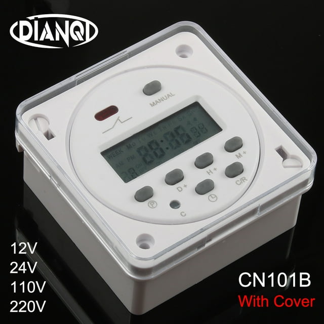 CN101B AC 12V 24V 110V 220V Digital LCD Power Timer NO NC Programmable