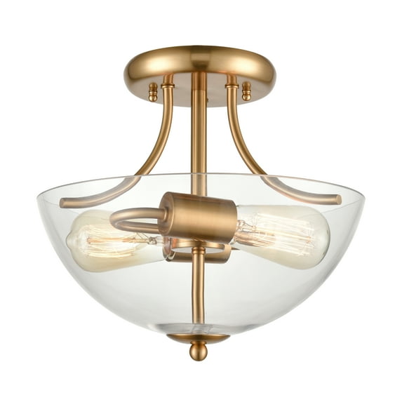 CN280285-Thomas Lighting-Astoria - 2 Light Convertible Semi-Flush Mount-Satin Gold Finish