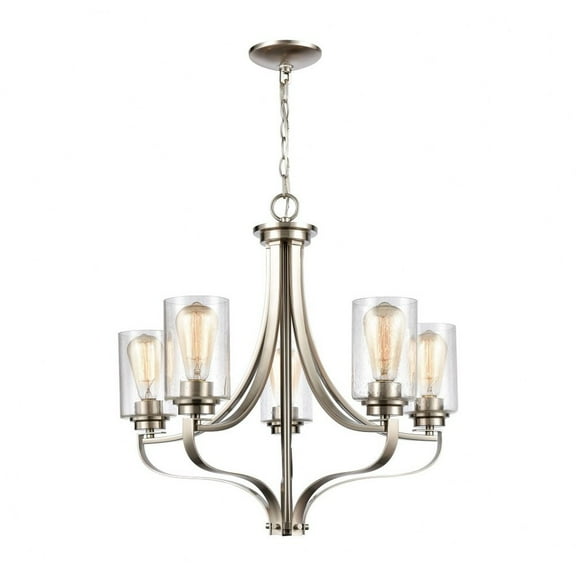 CN300522-Thomas Lighting-5 Light Chandelier-Brushed Nickel Finish    -Traditional Installation