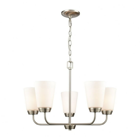 CN310522-Thomas Lighting-5 Light Chandelier-Brushed Nickel Finish -Traditional Installation
