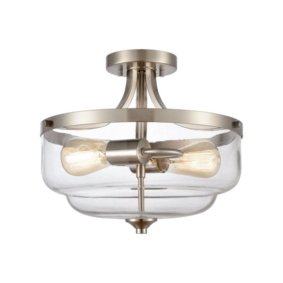 CN320282-Thomas Lighting-2 Light Semi-Flush Mount-Brushed Nickel Finish