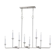 Elk Home Lexington Green 48-inch Wide 8-Light Linear Chandelier in Brushed Nickel