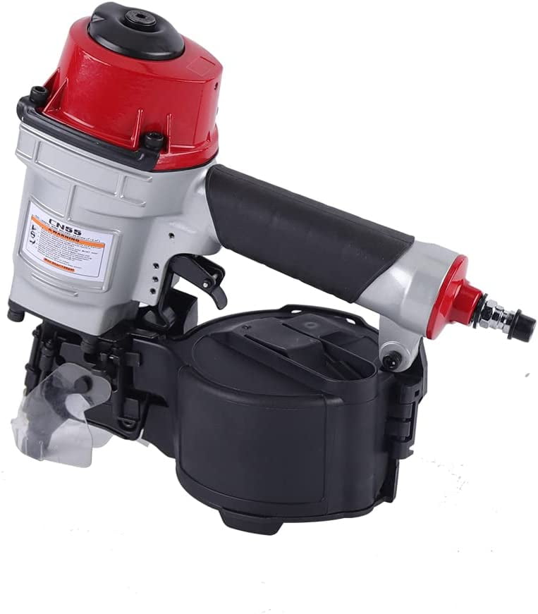 CN55 Industrial Coil Siding Nailer, Neumatic Siding Coil Nailer Gun for Woodworking Fences Plywood Furniture Hand-held Air Frame Nail Gun of 25-57mm