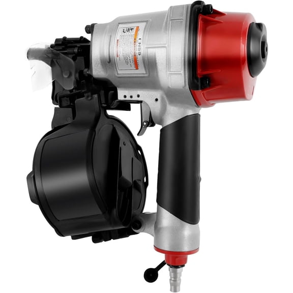 CN55 Pneumatic Siding Fence Nailer, Pneumatic Coil Nailer, 75-100PSI Coil Roofing Nailer Tool 1" to 2-1/4" Coil Siding with Goggles for Pallets, Fences, Packing Boxes