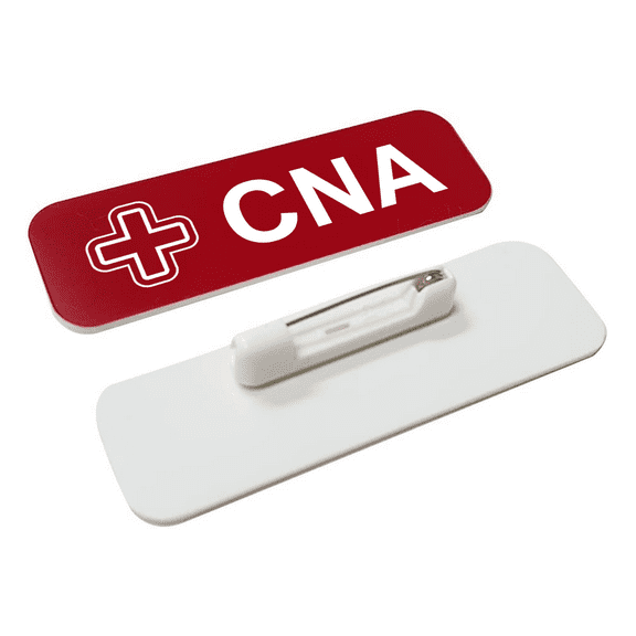 CNA 1 x 3" Name Tag/Badge, Red, (3 Pack)