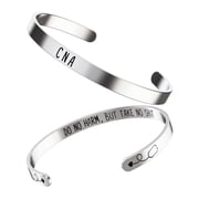CNA Bracelet Certified Nurse Assistant CNA Gift - Stainless Steel Bangle- Inspirational Mantra Daily Reminder