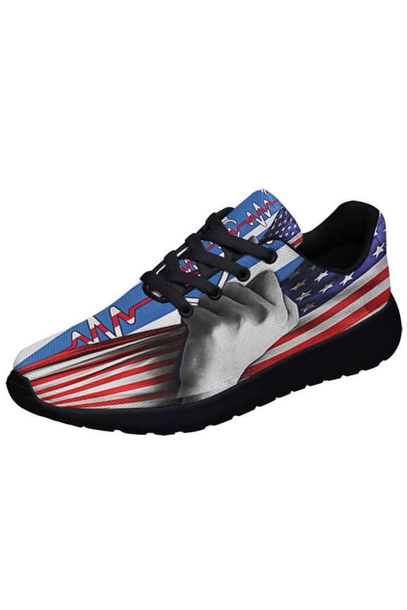 CNA Certified Nursing AssiStnt American flag CNA Nurse Shoes Sneakers Black Size 7