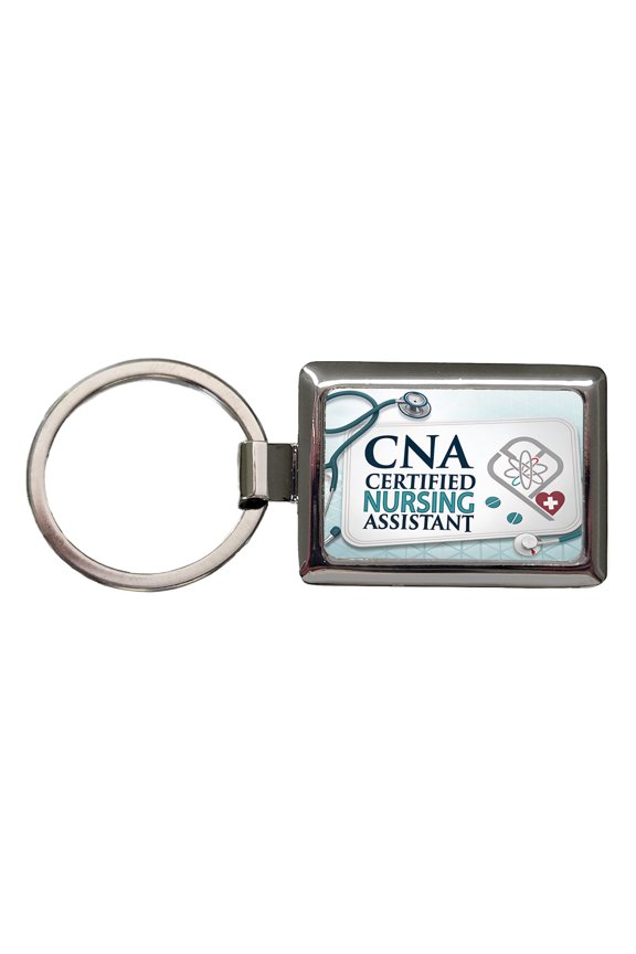 CNA Certified Nursing Assistant Medical Hospital Metal Rectangle Keychain