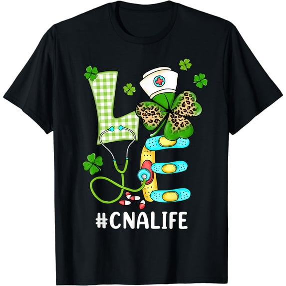 CNA Certified Nursing Assistant St Patrick's Day Stethoscope T-Shirt