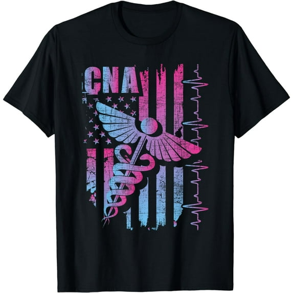 CNA - Certified Nursing Assistant USA Flag Healthcare Worker T-Shirt