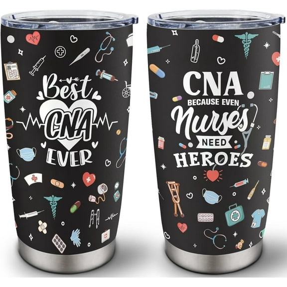 CNA Gifts Tumbler 20oz, CNA Week Gifts 2025, Certified Nursing Assistant Gift, CNAs Appreciation Gift for Women/Men, Best CNAs Ever presents for Graduation