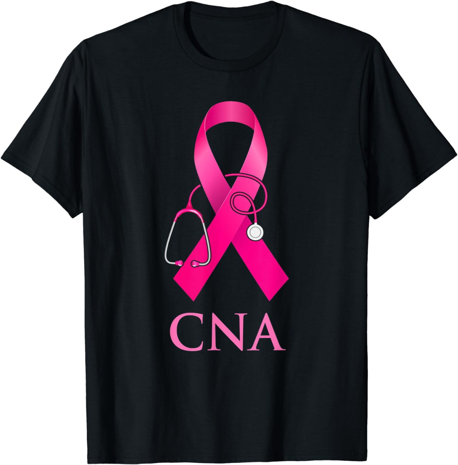 CNA Nurse Stethoscope Pink Ribbon Cute Breast Cancer Gifts T-Shirt ...