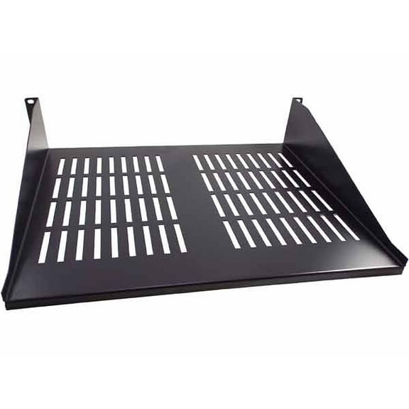 CNAweb 2U 19-Inch Vented Rackmount Equipment Shelf for Server Cabinet Rack 15" Deep