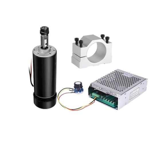 CNC 500w Spindle Motor Kit 0.5kw Air Cooled Spindle + ER11 Chuck + 52mm Clamp +Power Supply Speed Governor For Engraving Machine ,Efficient Performance