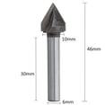 thumbnail image 1 of CNC 60°60 Degree Router Engraving WoodWorking V Groove Bit 6*10mm Cutter Tool, 1 of 8